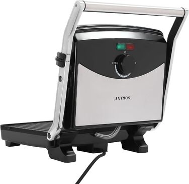 Електричний контактний гриль для приготування їжі на столі, 2000 Вт, чорний