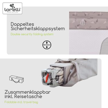 Lorelli Babybett und Laufstall Moonlight 2 в 1: дитяче ліжко-манежа з боковим входом, для дітей до 15 кг, розкладне, з транспортною сумкою, рожевий колір