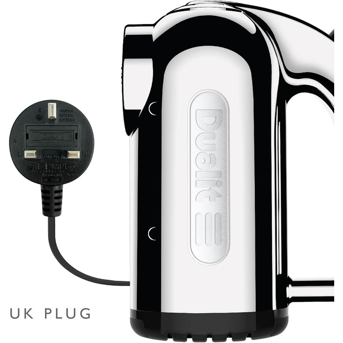 Міксер ручний DUALIT 89320, хром, нержавіюча сталь, з британською вилкою (UK Plug), срібний