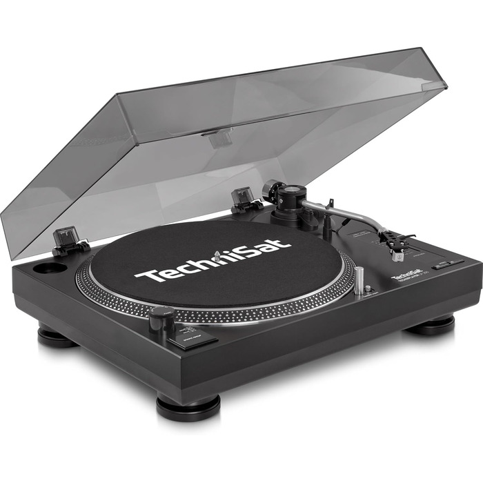 Програвач вінілу TechniSat TECHNIPLAYER LP 200 з USB, автоматичний, 33/45 об/хв, алюмінієвий диск, цифровізація, чорний, прямий привід