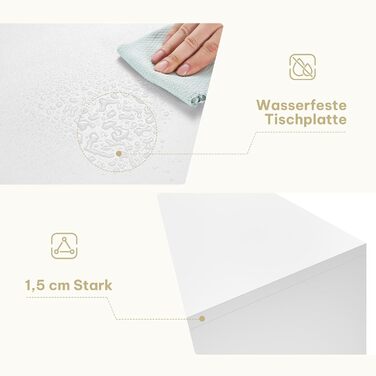 Комп'ютерний стіл з ящиками для дітей та спальні, мінімалістичний дизайн, 100x50x75 см, білий