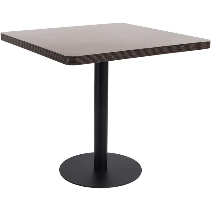 Столик для бістро/бару/кухні 80x80 см, темно-коричневий, MDF