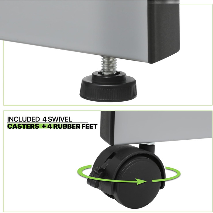 Регульований стіл для малювання Magshion з нахиленою скляною стільницею, переносний з 2 шухлядами та колесами, для художників, студентів (прозорий)