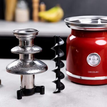 Шоколадний фонтан Cecotec Chocolicious, 90 Вт, ретро-дизайн, сталевий корпус, 3 каскади, знімні деталі, придатні для миття в посудомийній машині