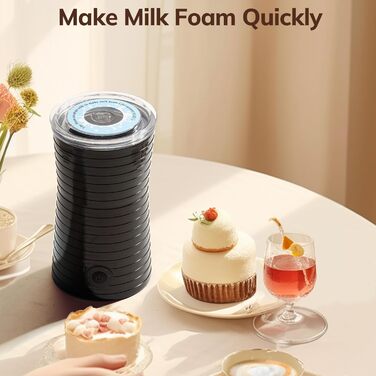 Morpilot Електричний спінювач молока 4-в-1, для лате, капучино, макіато (Чорний)