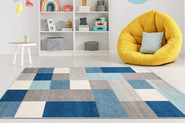 Килими Carpeto, килим для дитячої кімнати для хлопчиків і дівчаток - дитячий килим для ігрової кімнати для підлітків-багато кольорів і розмірів, пастельні тони (160 х 220 см, бірюзово-Сірий 1)