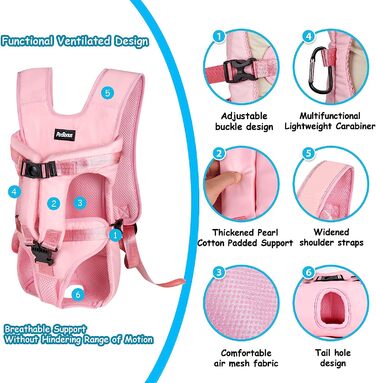 Рюкзак для собак PetBonus регульований L рожевий