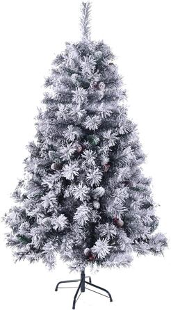 Різдвяна ялинка штучна 150 см ялинка Різдвяна ялинка декоративне дерево штучне дерево металева підставка складна система снігові шишки