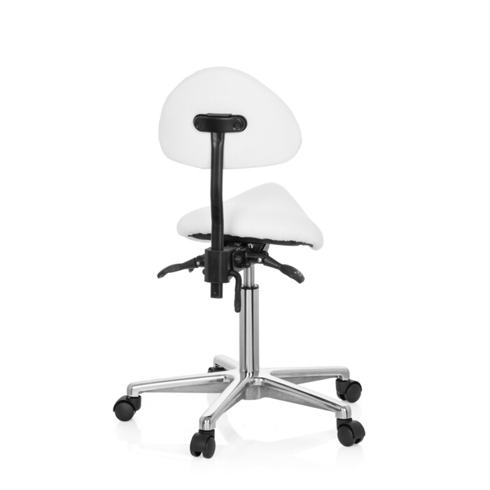 Крісло-стілець / Обертове крісло / Офісне крісло TOP WORK 20 з штучної шкіри білого кольору hjh OFFICE