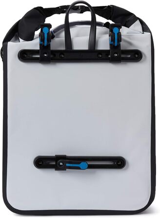 Задній кофр 3-в-1, практична система швидкого підключення багажної полиці - водонепроникна та світловідбиваюча - Кофр об'ємом від 21 до 23 літрів з плечовим ременем, ручкою для перенесення (білий)