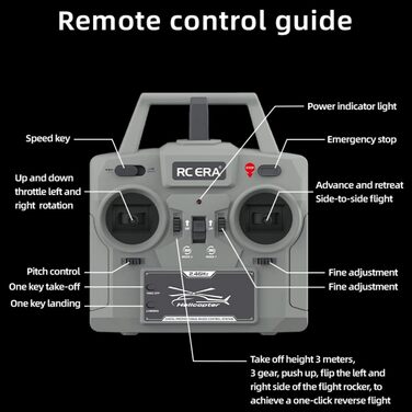 RC Гелікоптер ERA C032 UH-1 Huey, 1/48, 2.4G 6CH, Стабілізатор, Утримання висоти, 3D Дрон (Жовтий)