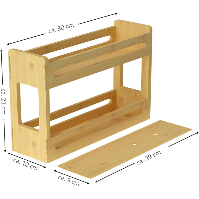 Рівнева бамбукова стійка для спецій Ribelli, полиця для кухні та ванної кімнати, 510202, 2-