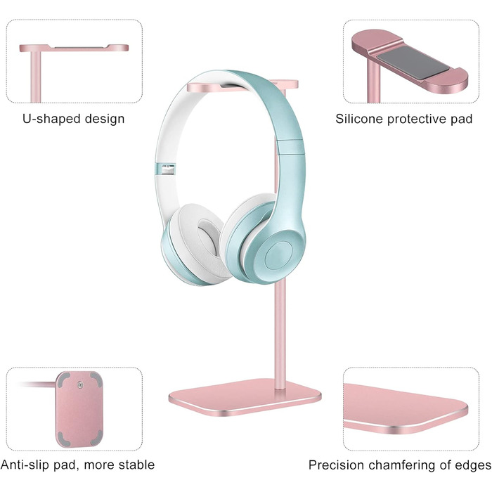 Підставка для навушників з алюмінію, рожеве золото, для настільного ПК