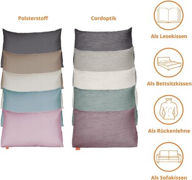 Подушка для спини в ліжко та на диван sleepling з вельвету, велика кліноподібна подушка для читання та підтримки попереку з бічною кишенею, знімний чохол, темно-сіра, 70x40x20 см