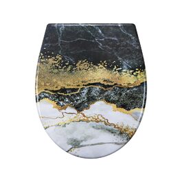 Кришка для унітазу з автоматичним опусканням, з мотивом, з функцією швидкого зняття, кріплення зверху, з Duroplast (UF81950) A Marmor