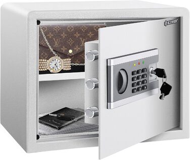 KESSER® Електронний сейф | 38x30x30 см | з батарейним відсіком | Вбудоване освітлення | Сейф для підлоги та стіни | Меблевий сейф | Сріблястий