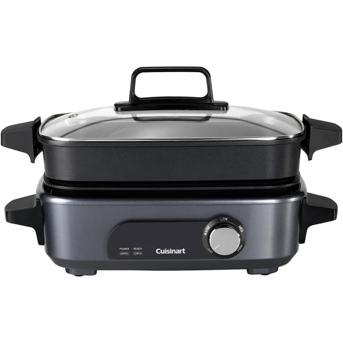 Мультиварка Cuisinart Cook In 5 in 1: гриль, тушкування, приготування на пару, варіння та приготування в мультиварці | Нержавіюча сталь, антипригарне покриття, сталеві пластини та сковороди