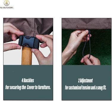 Накладка для садово-патіо меблів F&J Outdoors: водовідштовхувальна, захист від сонця, для 3-х місць, 208x99x61/89 см, бежева