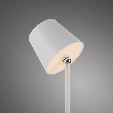 LED настільна лампа SellTec на акумуляторі, USB, біла, диммувана, IP54 для саду, кемпінгу, балкону або тераси
