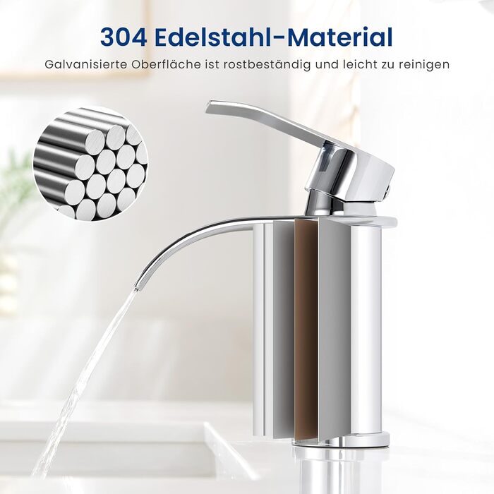 Змішувач для ванної CECIPA, нержавіюча сталь, хром, 86 мм, для мийки, у ванну кімнату