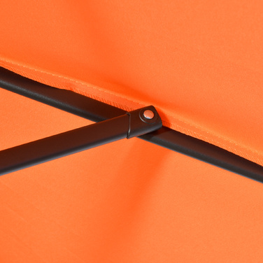 Outsunny Parasol Ø196 см, поворотна парасолька з функцією складання, шестикутна балконна парасолька пляжна парасолька вітрозахисна стабільна ринкова парасолька Crank Parasol Захист від сонця для пляжу Балконний сад, помаранчевий