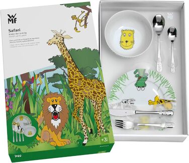 Набір дитячого посуду WMF Safari 6-ти частинний, нержавіюча сталь, Cromargan, для дітей від 3 років, без гравію