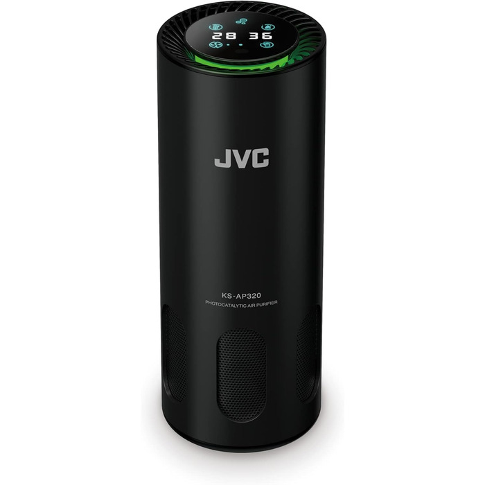 Повітряний очисник JVC KS-AP120 з фотокаталитичною технологією, CADR 8,5 м³/год, EPA-фільтр E12, UV-фільтр, іонізатор, 2 режими очищення, 12 Вт, USB, керування жестами