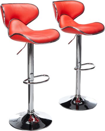 Барний стільць Roundhill Furniture Masaccio, сірий, оббивка з екошкіри, поворотний, з регулюванням висоти, набір 2 шт.