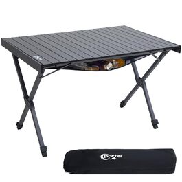Складаний кемпінговий стіл PORTAL з регулюванням висоти, алюмінієвий, 108 x 71 см, легкий стіл для пікніка, саду та подорожей, чорний