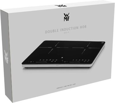 Індивідуальна індукційна плита WMF Kult X з 2 конфорками, діаметром до 28 см, 8 рівнів, функція розпізнавання посуду, сенсорний дисплей, склокераміка, таймер, 3500 Вт