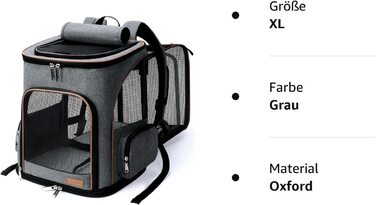 Розширюваний рюкзак для кішок Рюкзак для собак для кішок і маленьких собак, складаний рюкзак для домашніх тварин є внутрішній страхувальний трос і 2 килимка для домашніх тварин, (XL, Синій)