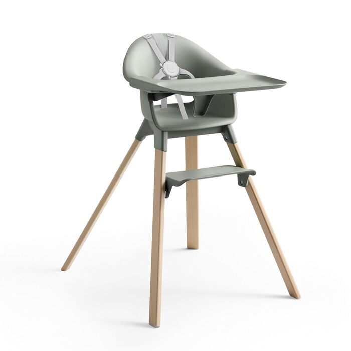 Дитячий стільчик Stokke Clikk Glacier Green з підносом та ременем безпеки – ергономічний, регульований, для дітей 6-36 місяців