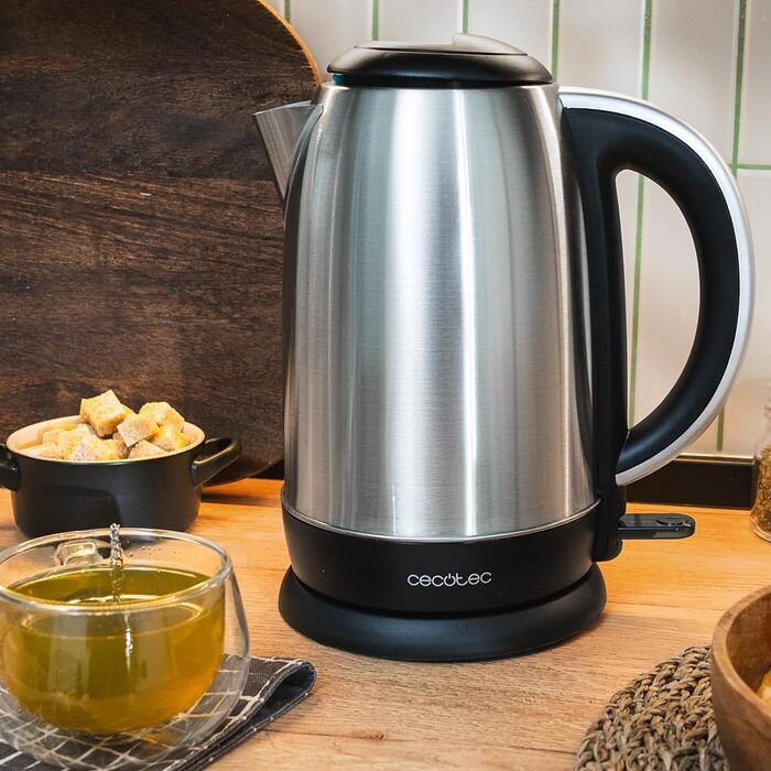 Електричний чайник Cecotec Thermosense 200 Steel 1.7L, 2200W, нержавіюча сталь, 360° повертання, Cool-Touch, LED, подвійний захист
