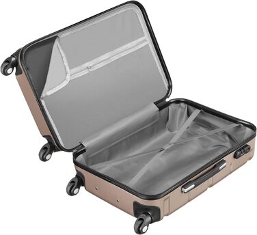 Набір валіз Zelsius 4 шт. з ABS, з кодовим замком, 4 колеса, внутрішній роздільник | Набір валіз з твердим корпусом, велика валіза, набір багажу, ручна валіза (шампань, 3 шт.)