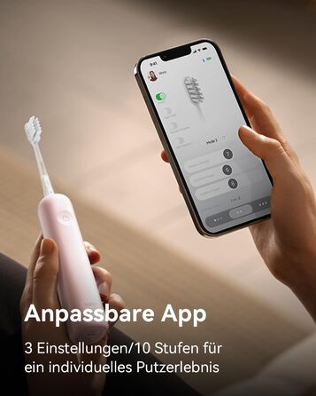 Електрична звукова зубна щітка Laifen Wave з 3 насадками, водонепроникна IPX7, для дорослих, рожева
