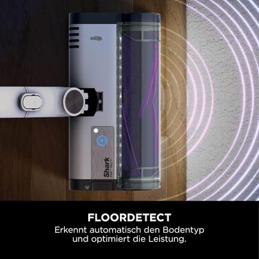 Shark акумуляторний пилосос Clean & Empty з базою самостійного очищення, до 40 хв роботи, бездротовий, для шерсті тварин, килимів та твердих підлог, з LED-підсвічуванням, тихий, білий/блакитний, BU3521EU