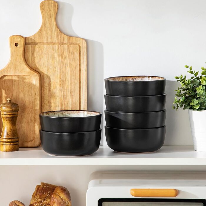 Набір посуду Vancasso AMBER на 12 осіб, 48 предметів: тарілки обідні, десертні, супові, миски. Реактивна глазур, жовтий. Підходить для мийки посуду