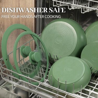 Набір каструль та сковорідок 23 частини з антипригарним покриттям, знімні ручки, для всіх типів плит, сумісний з духовкою, без PFAS, PTFE, PFOA, кремово-білий