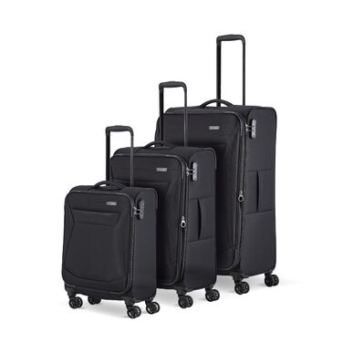 Набір валіз Travelite Chios: L/M/S, чорний, м'яка оболонка, ручна поклажа, IATA