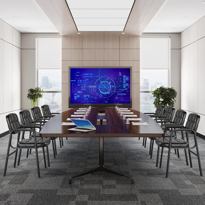 Крісла для гостей Yaheetech - 2 шт., чорні, з підлокітниками та спинкою, для вітальні, конференц-залу, їдальні, штучна шкіра, 58 x 60 x 85 см