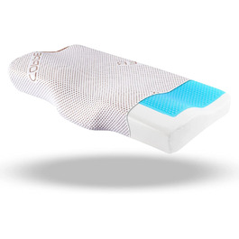 Ортопедична подушка для сну Threads For bed з піни з ефектом пам'яті Подушка для сну з охолодженням для бічних сплячих ергономічна подушка для шиї при болях в шиї, Висота 13 см (гелева, 11/6 см)