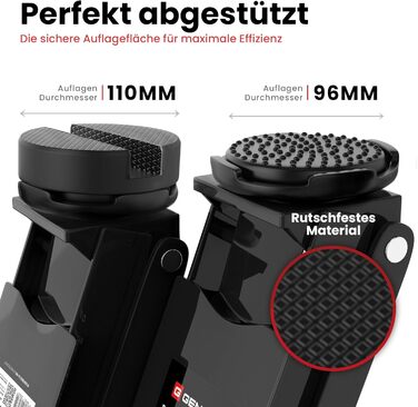 Гідравлічний домкрат 3T низькопрофільний 75-505мм з гумовими накладками для легкових авто та SUV – професійний, поворотний на 360° (Чорний)