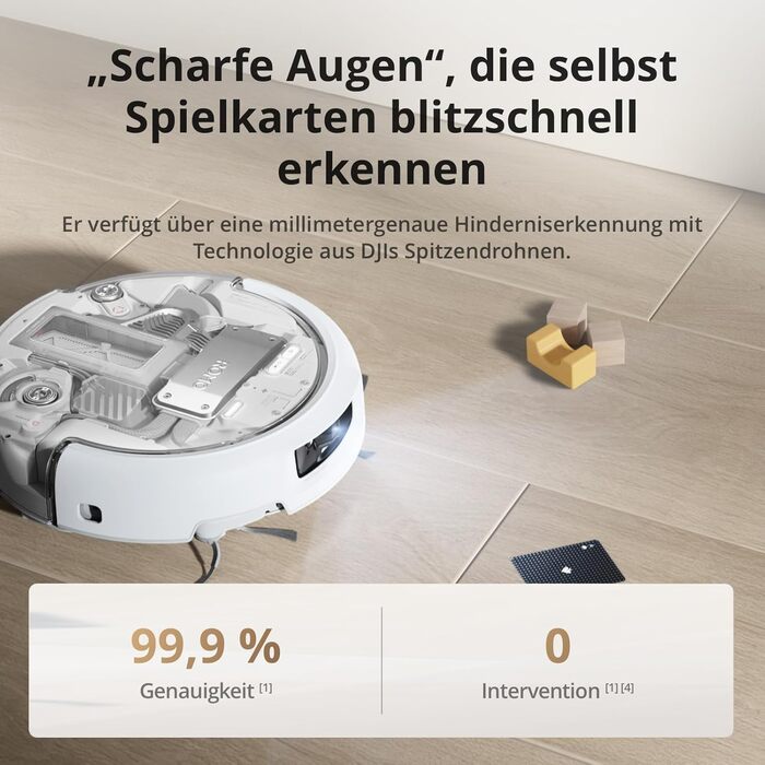 Робот-пилосос DJI ROMO S з функцією миття підлоги, 25 000 Па потужність всмоктування, розпізнавання перешкод рівня дрона, два робочі руки, 200 днів без обслуговування, автоматичне очищення та сушіння моп-насадки (DJI ROMO A (версія з баком для води))