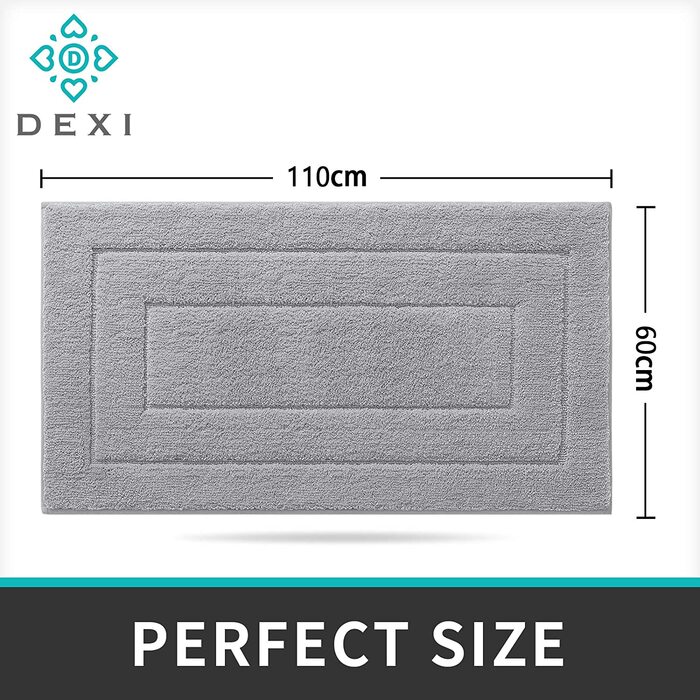 Килимок для ванної DEXI 60x110 см світло-сірий