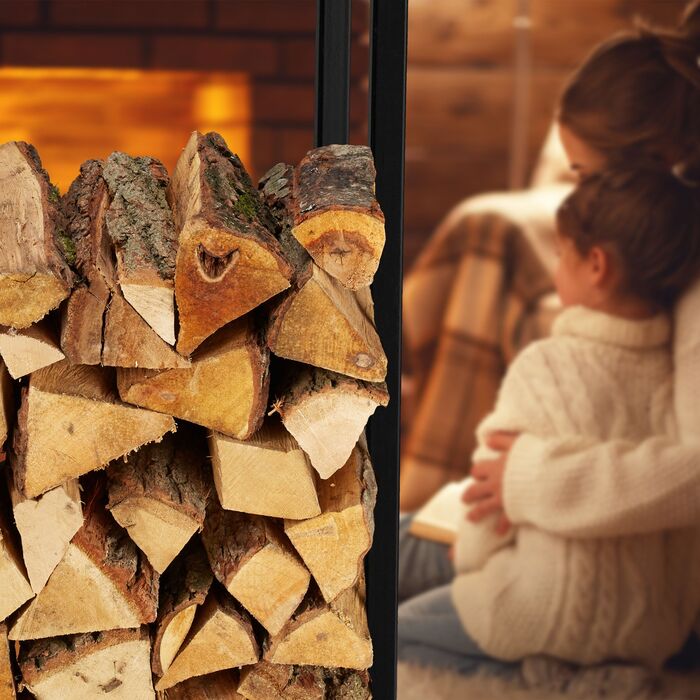 Стильна металева полиця для дров Relaxdays