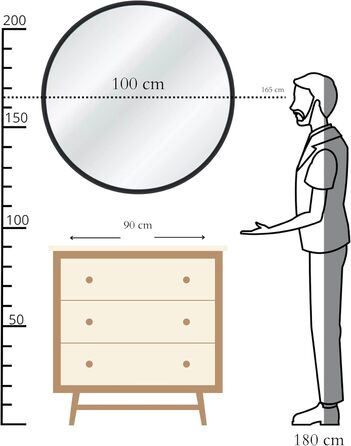 Круглий настінний дзеркало Gold & Chrome з нержавіючої сталі - 50x50 см, для ванної кімнати та макіяжу, з гарантією 2 роки