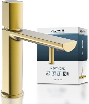 Змішувач для ванної кімнати Schütte Boston, однорідний змішувач для умивальника з горішнім підключенням, золото, для ванної кімнати