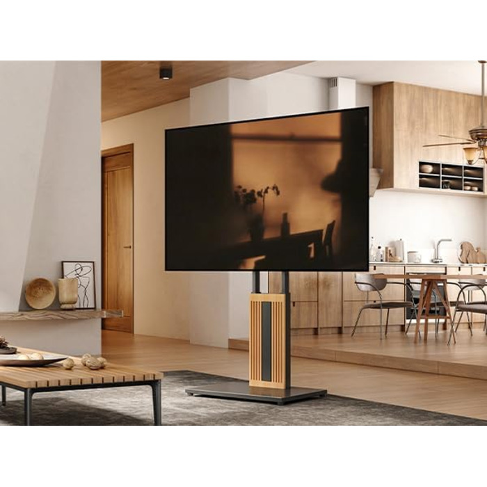 Підставка для телевізора FITUEYES Zen Series Black: дерев'яна, поворотна, регульована по висоті (32-65 дюймів)