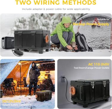 Дизельна автономка 8kW для вантажівок, фургонів, кемперів з Wi-Fi та адаптером, 12/24V/240V, автоматичний старт/стоп, вентиляція, чорна