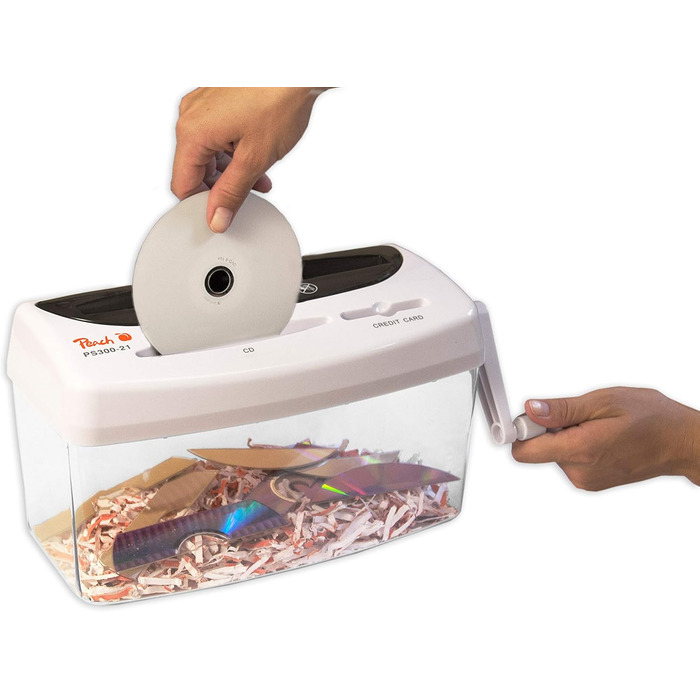 Шредер для паперу Peach PS500-40A: 10 листів, P-4, 21 літр, DSGVO, для офісу